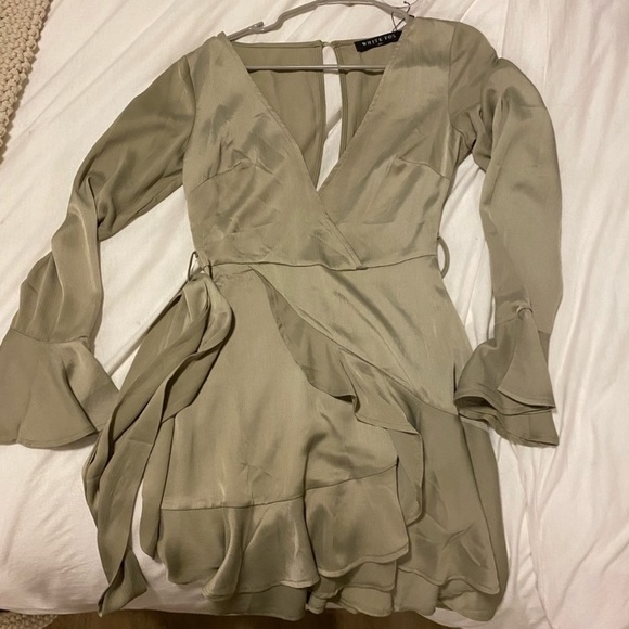 White Fox Sage Mint Green Long Sleeve Dress - Picture 3 of 3